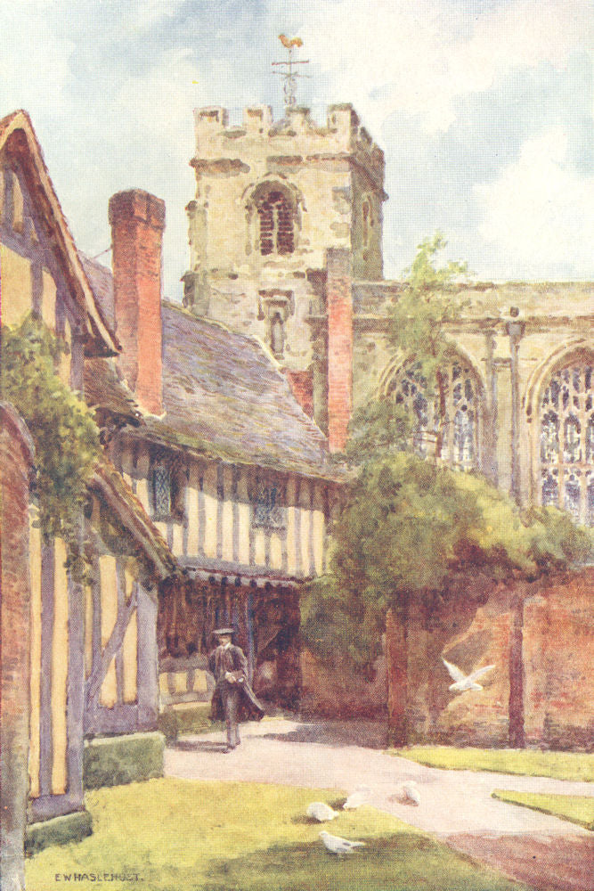 The Grammar School & Guild Chapel, Stratford-on-Avon. Ernest Haslehust 1920